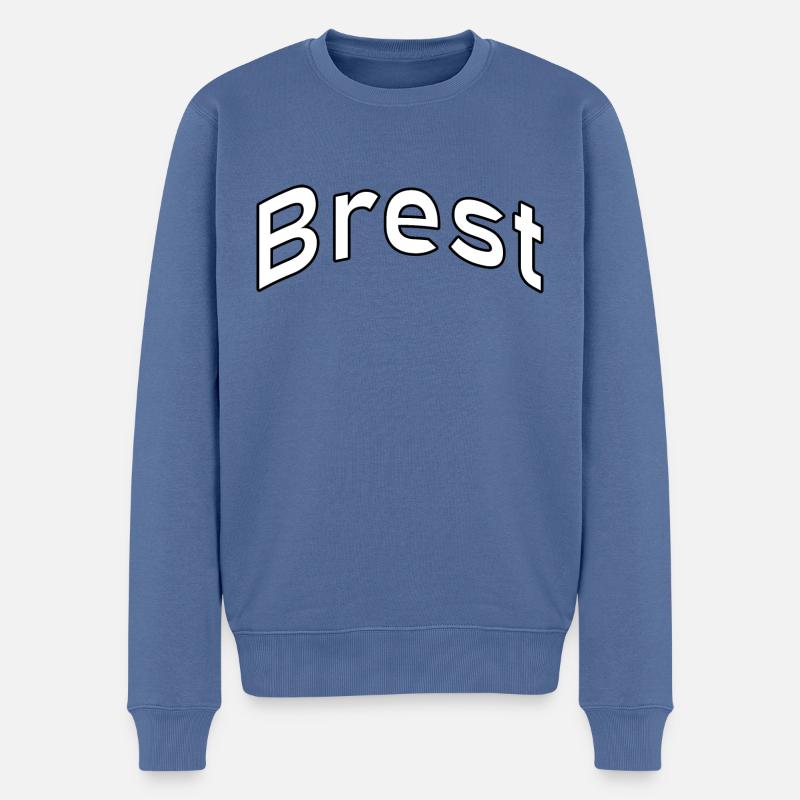 Brest - Männer Premium Bio Pullover - Taubenblau