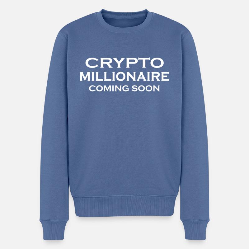 Crypto Bitcoin Trading - Männer Premium Bio Pullover - Taubenblau