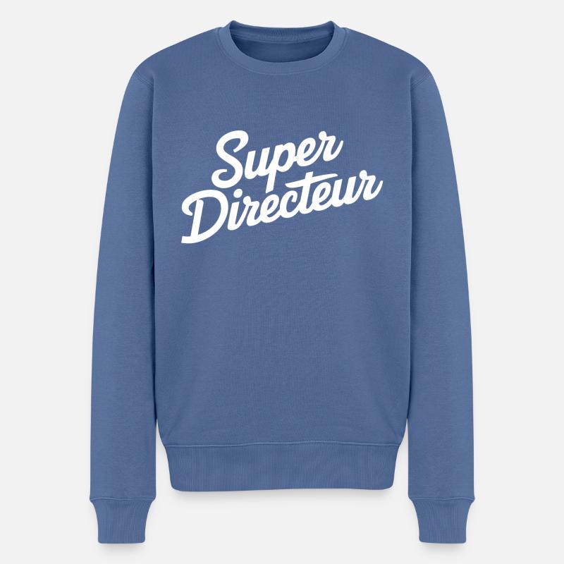 Super directeur - Pull Premium bio Homme - bleu pigeon