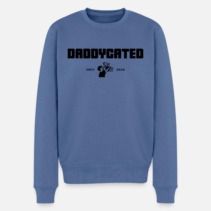 Daddyqué depuis 2024 - Pull Premium bio Homme - bleu pigeon