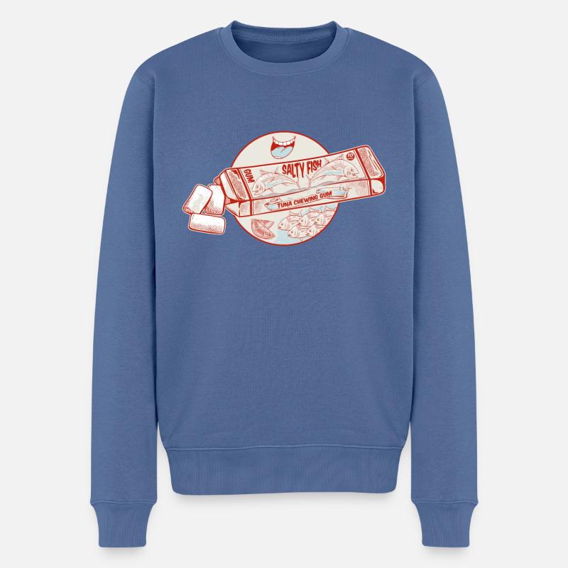 Tuna Fish flavour bubblegum - Männer Premium Bio Pullover - Taubenblau