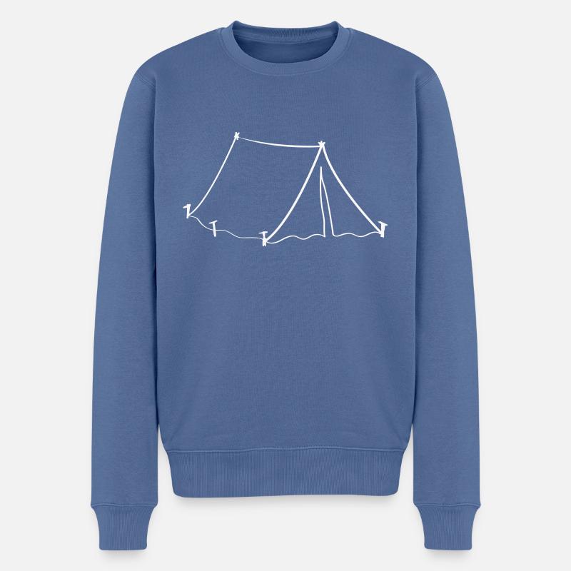 zelt - Männer Premium Bio Pullover - Taubenblau