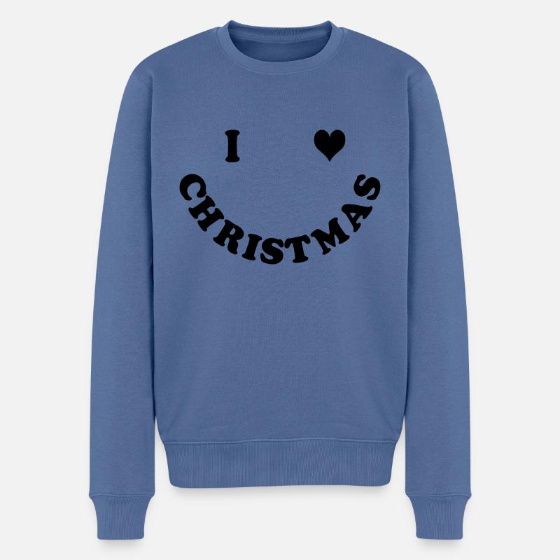 Noël - Pull Premium bio Homme - bleu pigeon