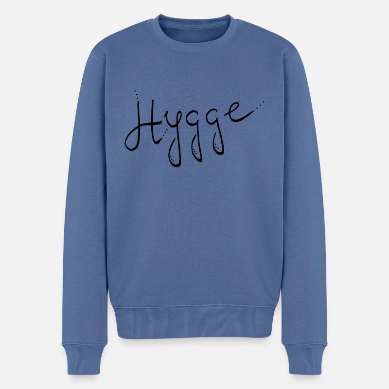 Hygge - Männer Premium Bio Pullover - Taubenblau