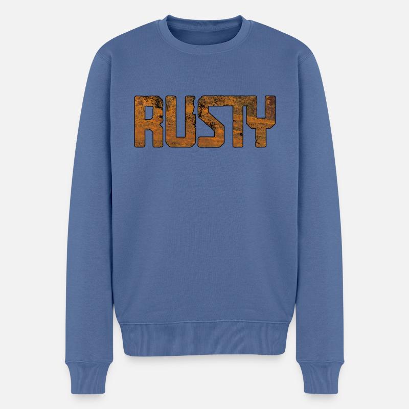 rusty - Männer Premium Bio Pullover - Taubenblau