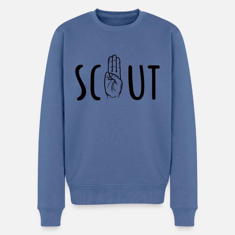 Pfadfinder / Pfadfinder - Männer Premium Bio Pullover - Taubenblau