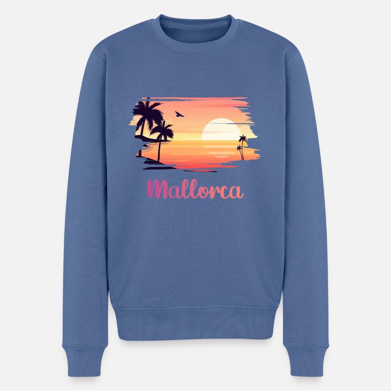 Ich liebe Mallorca - Männer Premium Bio Pullover - Taubenblau