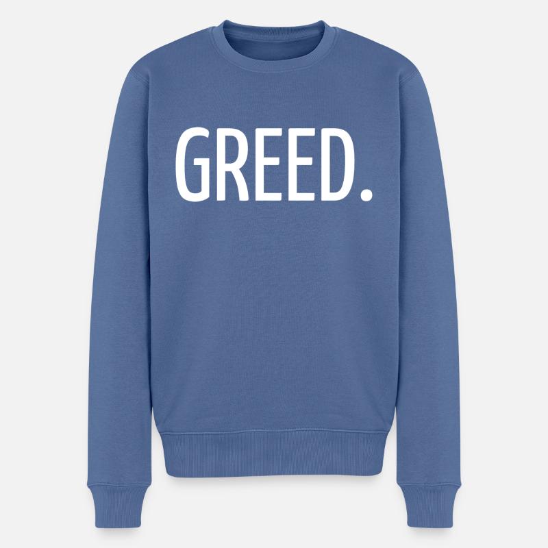 Gier - Männer Premium Bio Pullover - Taubenblau