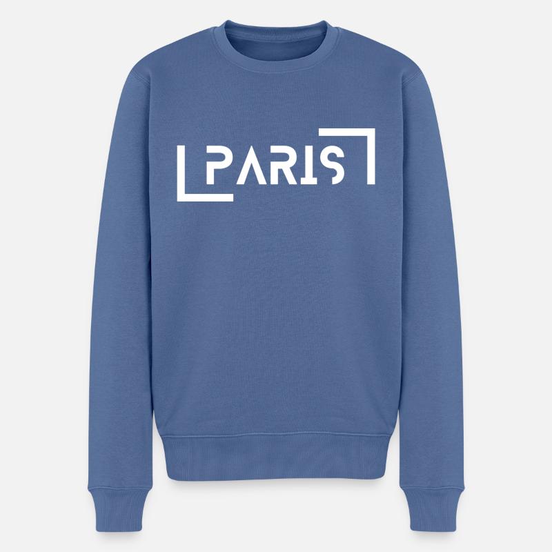 Paris - Pull Premium bio Homme - bleu pigeon