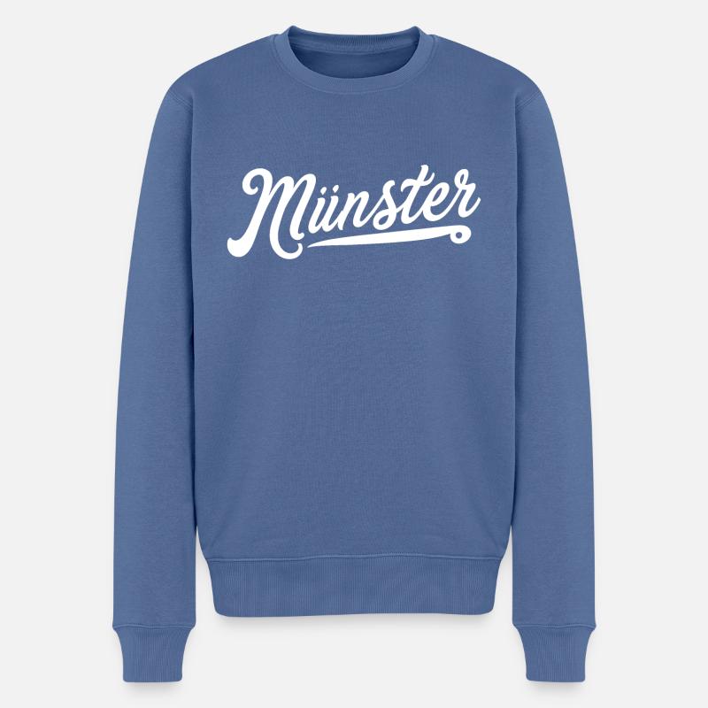 Münster - Pull Premium bio Homme - bleu pigeon