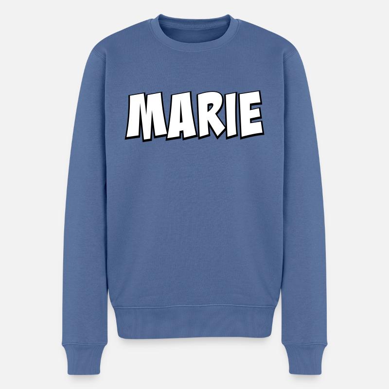 Marie Vorname Geschenk - Männer Premium Bio Pullover - Taubenblau