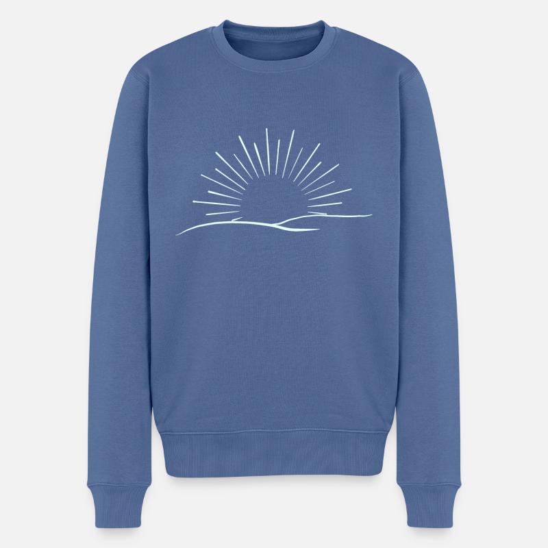 Sonne - Männer Premium Bio Pullover - Taubenblau