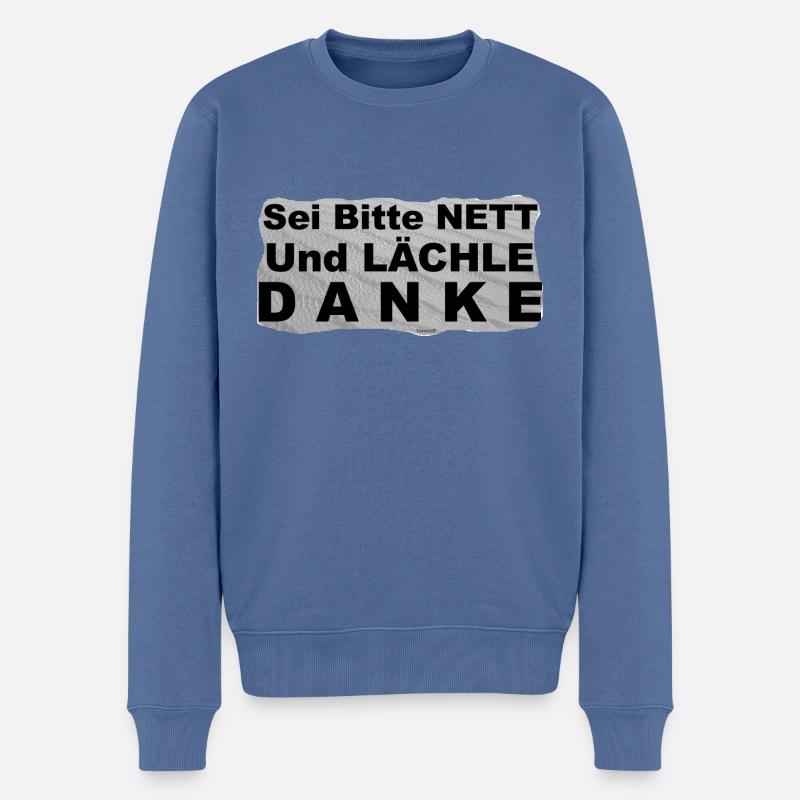 TOMZOFF Sei Bitte Nett - Männer Premium Bio Pullover - Taubenblau
