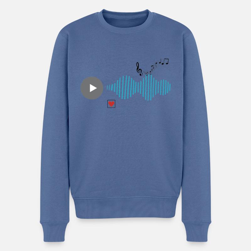 Soundwave - Männer Premium Bio Pullover - Taubenblau