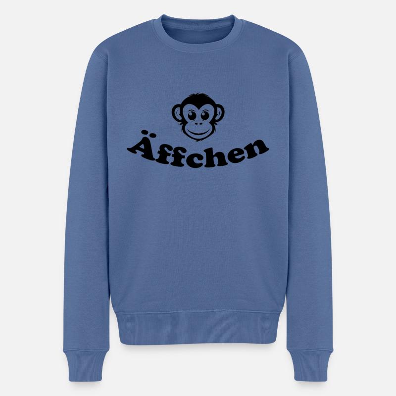 Äffchen - Männer Premium Bio Pullover - Taubenblau