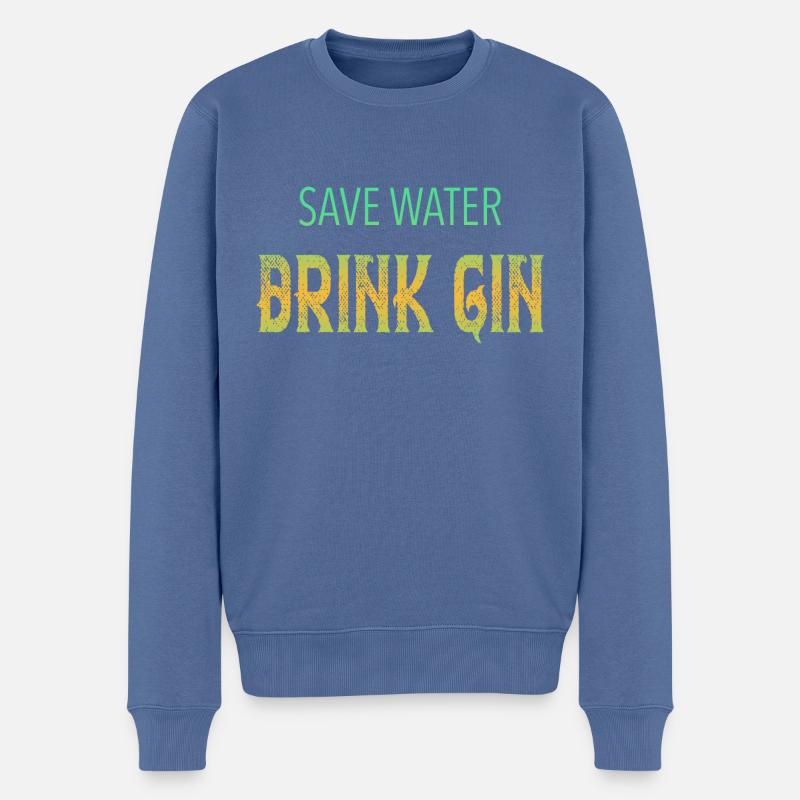 Gin - Männer Premium Bio Pullover - Taubenblau