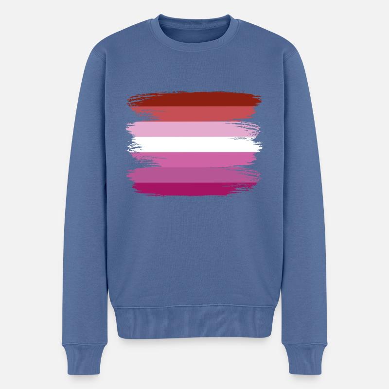 Lesbisch Lesbian Pride Flagge LGBT - Männer Premium Bio Pullover - Taubenblau