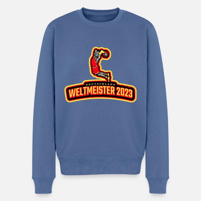 Basketball TShirt Weltmeister Geschenk 2023 Dunk - Männer Premium Bio Pullover - Taubenblau