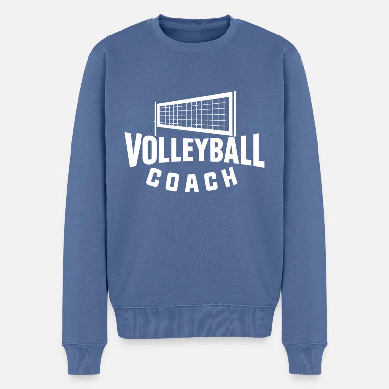 Volleyballnetz-Coach - Männer Premium Bio Pullover - Taubenblau