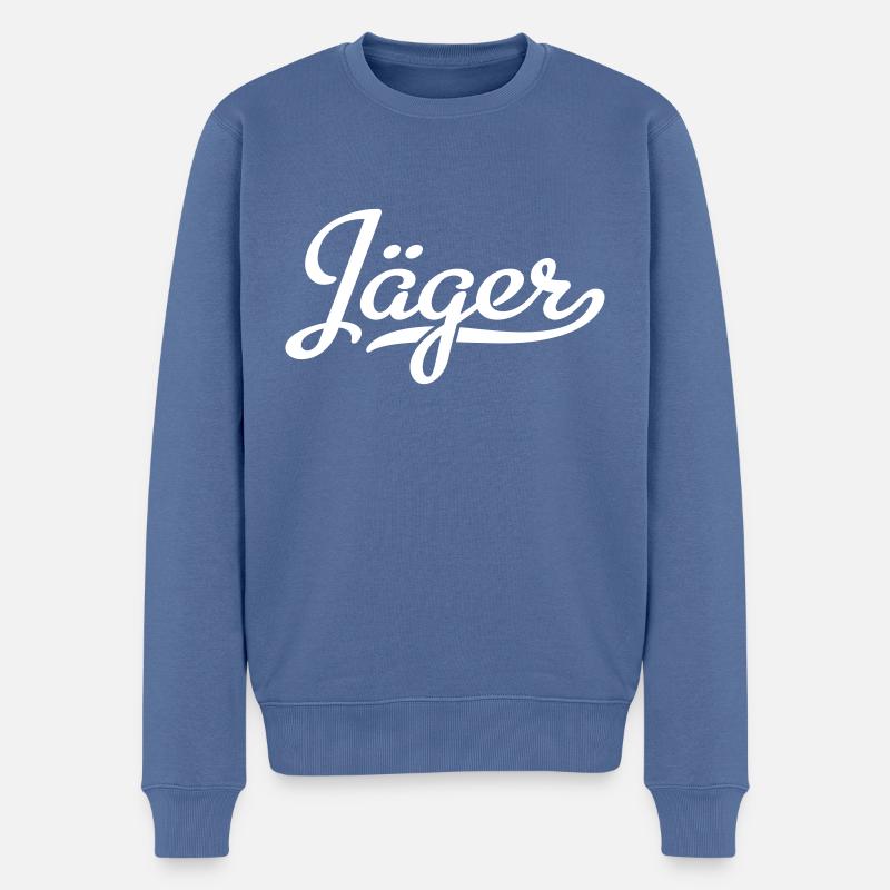 Jäger - Männer Premium Bio Pullover - Taubenblau