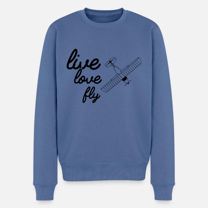 Avion ultraléger UL Pilot Aviateur - Pull Premium bio Homme - bleu pigeon