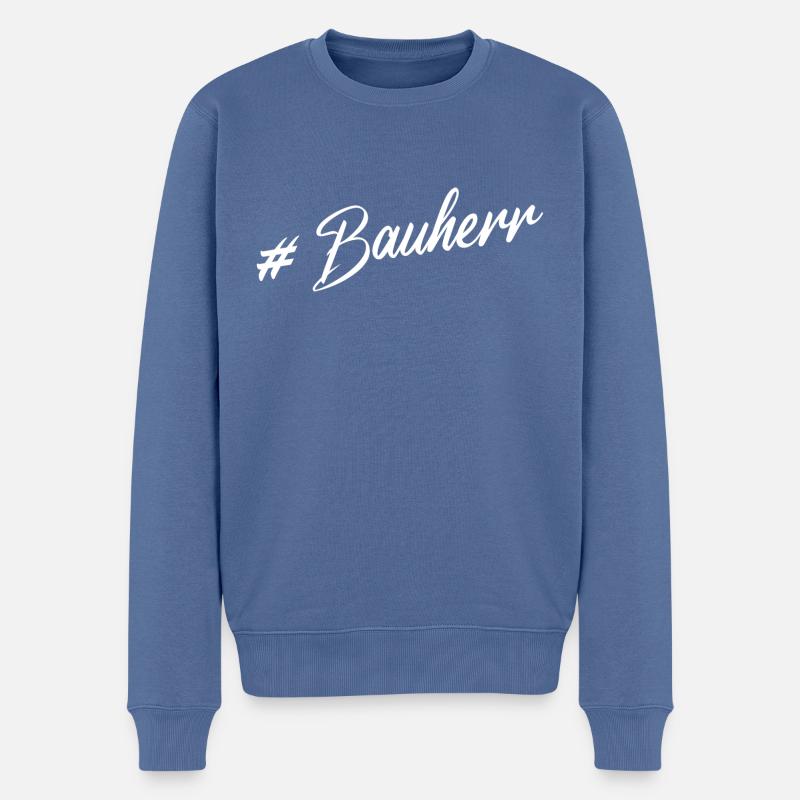 Bauherr - Männer Premium Bio Pullover - Taubenblau