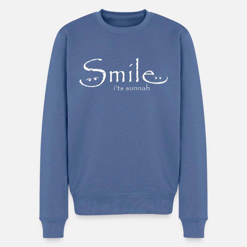Lächeln - islamische Frömmigkeit - Männer Premium Bio Pullover - Taubenblau