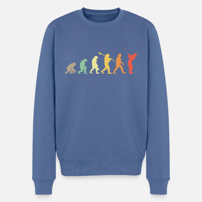 Golf Évolution Rétro Cadeau Pour Golfeurs - Pull Premium bio Homme - bleu pigeon