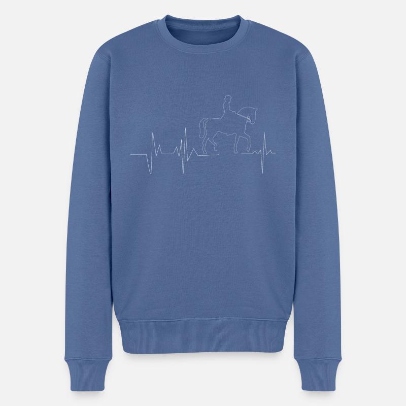 Liebe zum Reitsport - Männer Premium Bio Pullover - Taubenblau