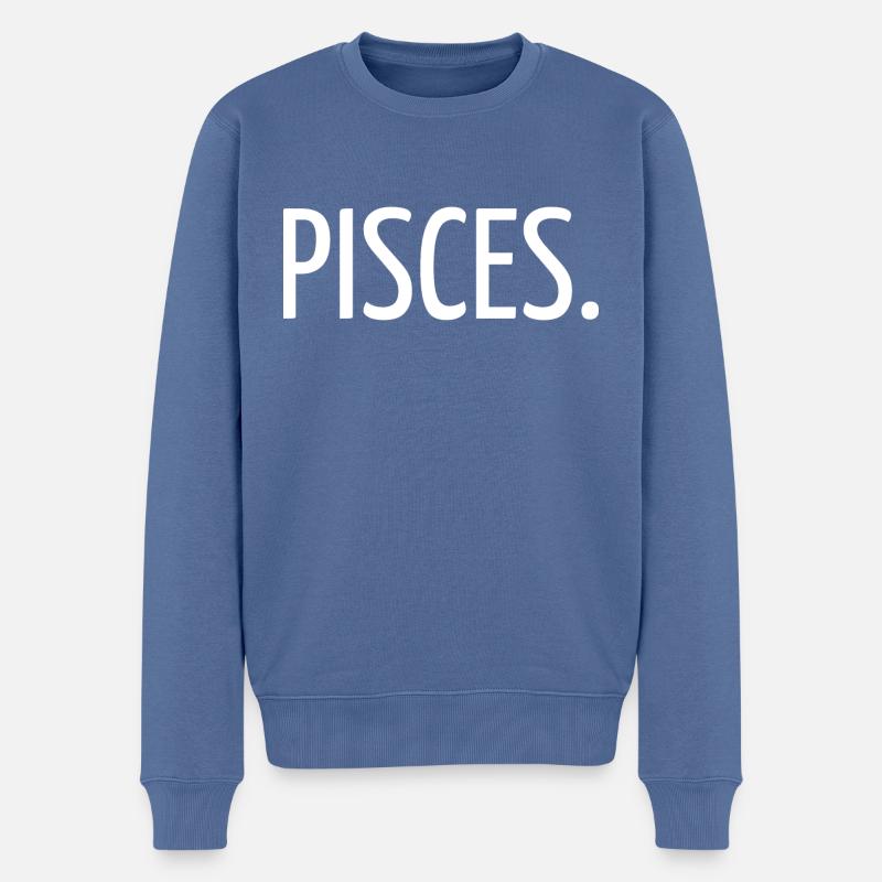 Pisces - Pull Premium bio Homme - bleu pigeon