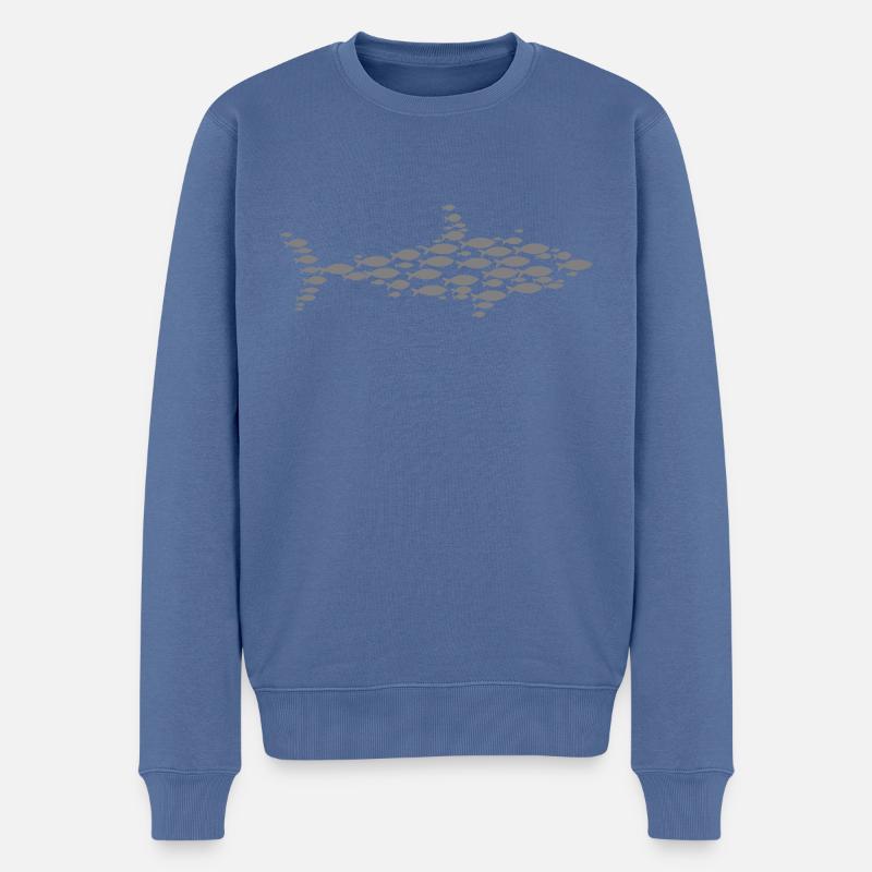 Requin - Pull Premium bio Homme - bleu pigeon