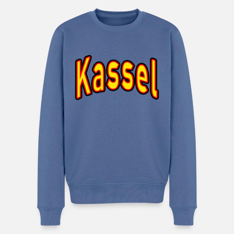 Kassel - Männer Premium Bio Pullover - Taubenblau