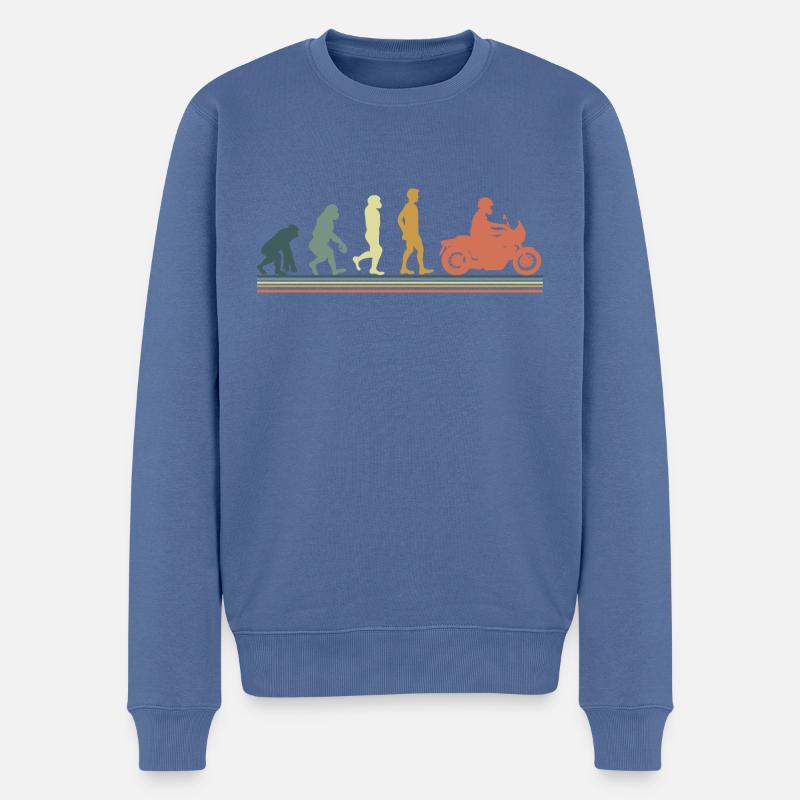Evolution moto - Pull Premium bio Homme - bleu pigeon