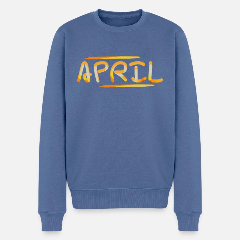 April - Männer Premium Bio Pullover - Taubenblau