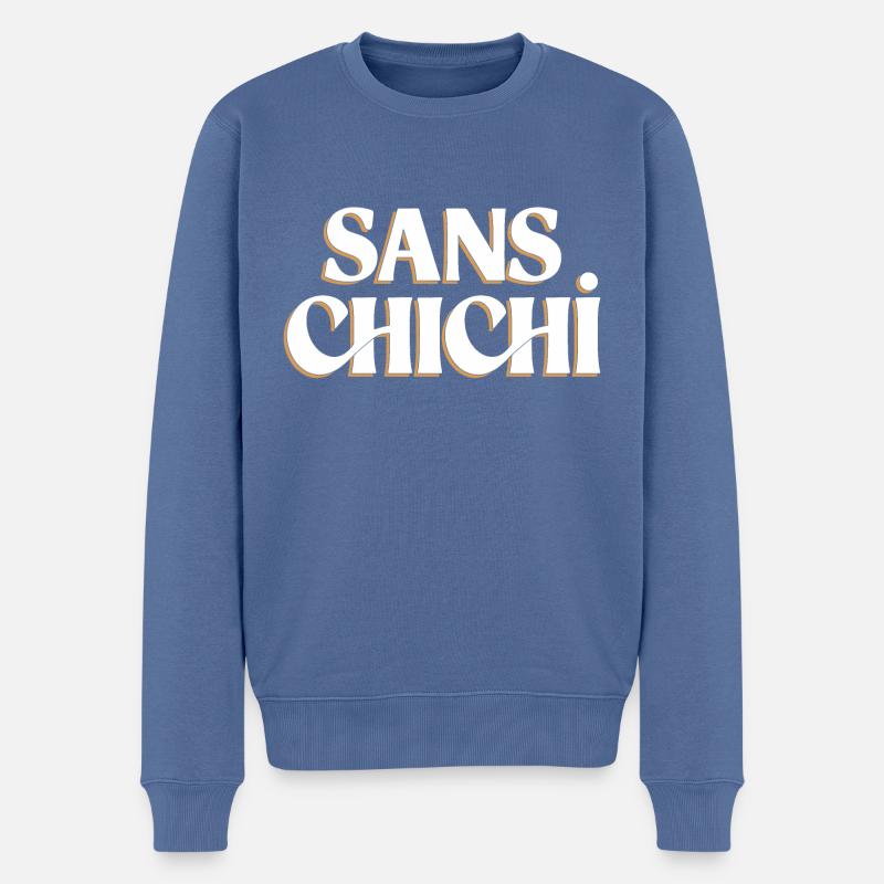 Sans chichi - Pull Premium bio Homme - bleu pigeon