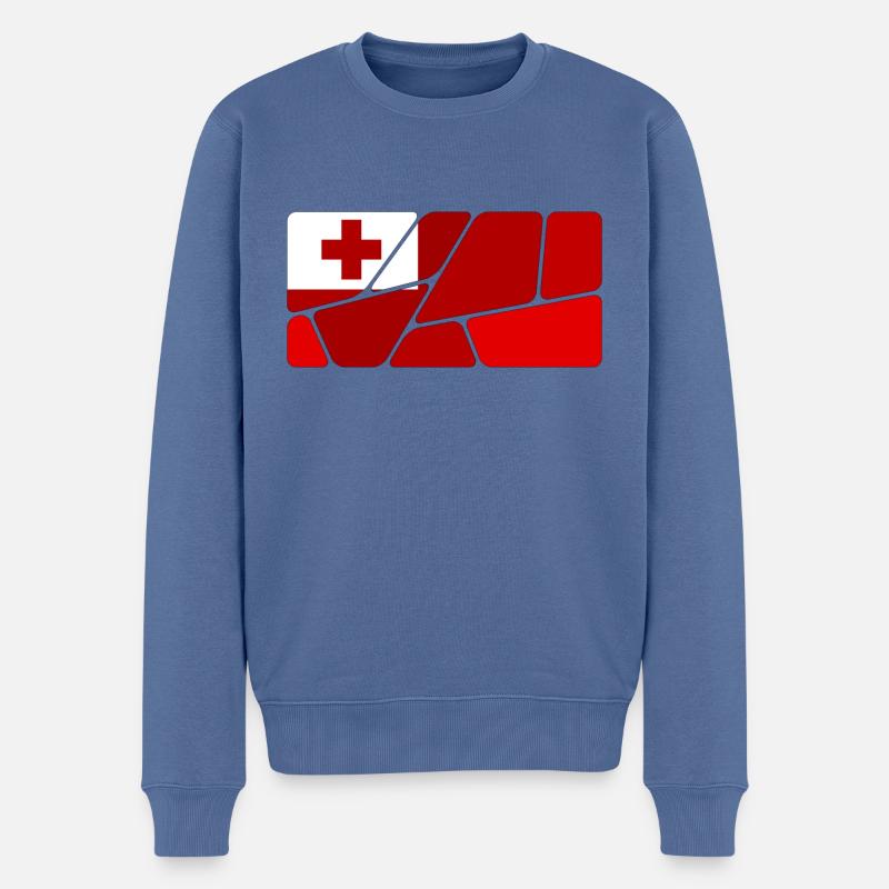 Tonga - Männer Premium Bio Pullover - Taubenblau