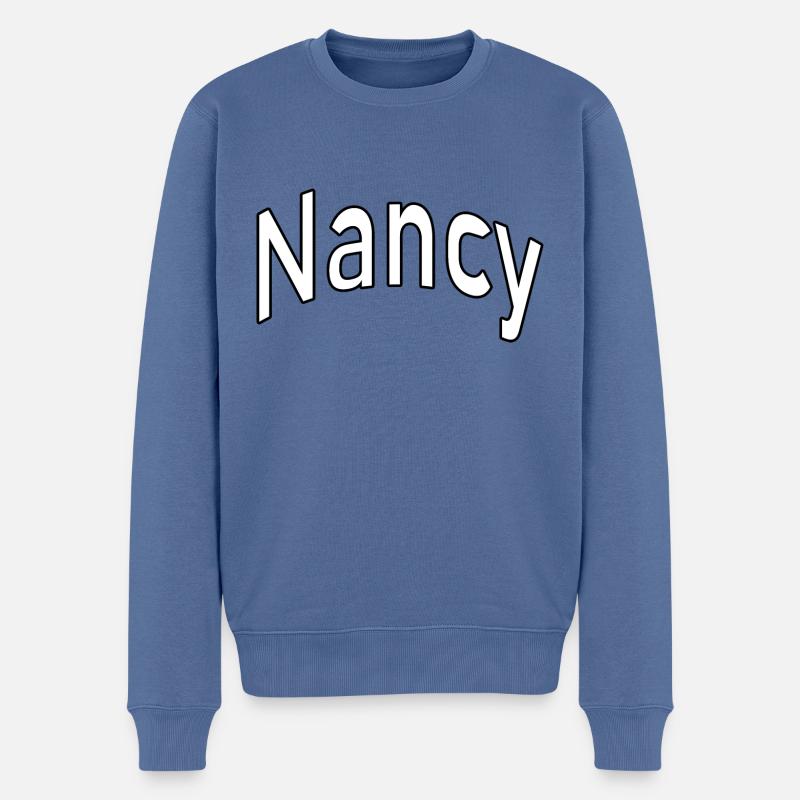 Nancy - Männer Premium Bio Pullover - Taubenblau