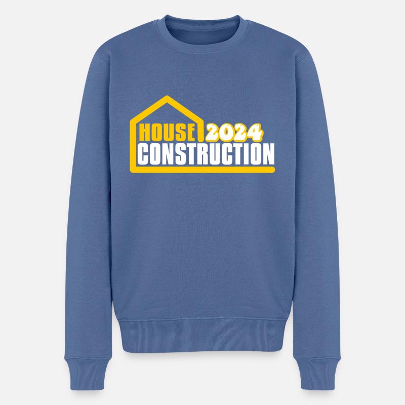 Construction de maisons 2024 - Pull Premium bio Homme - bleu pigeon