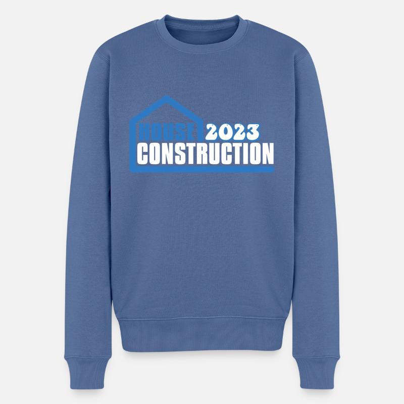 Hausbau 2023 - Männer Premium Bio Pullover - Taubenblau
