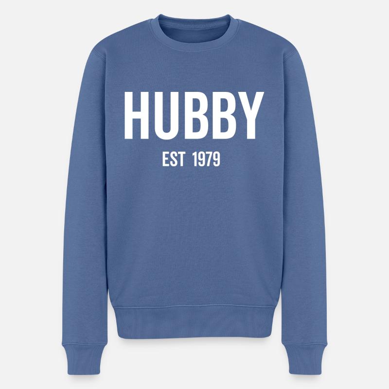 Hubby Est 1979 - Pull Premium bio Homme - bleu pigeon