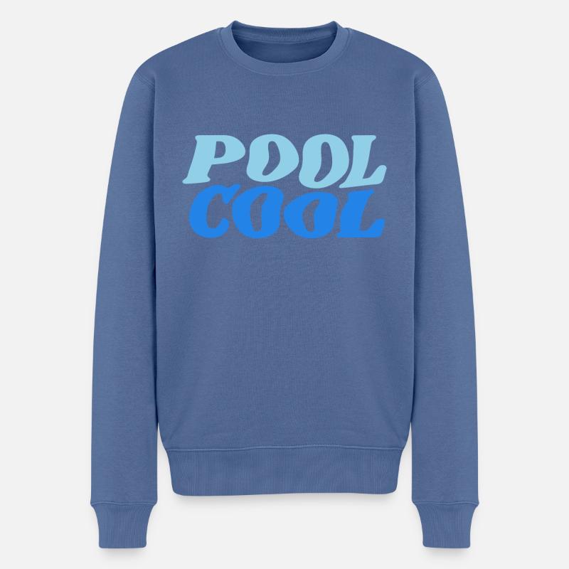 pool cool - Männer Premium Bio Pullover - Taubenblau