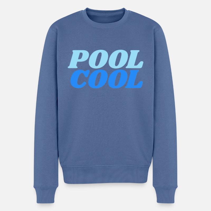 pool cool - Männer Premium Bio Pullover - Taubenblau