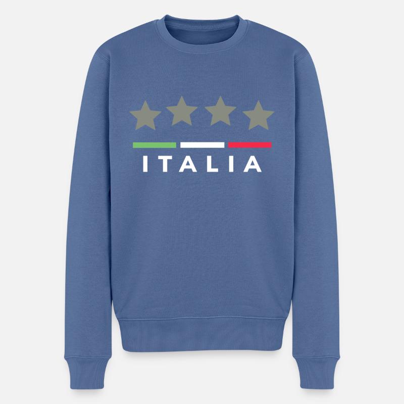 Italia - Männer Premium Bio Pullover - Taubenblau