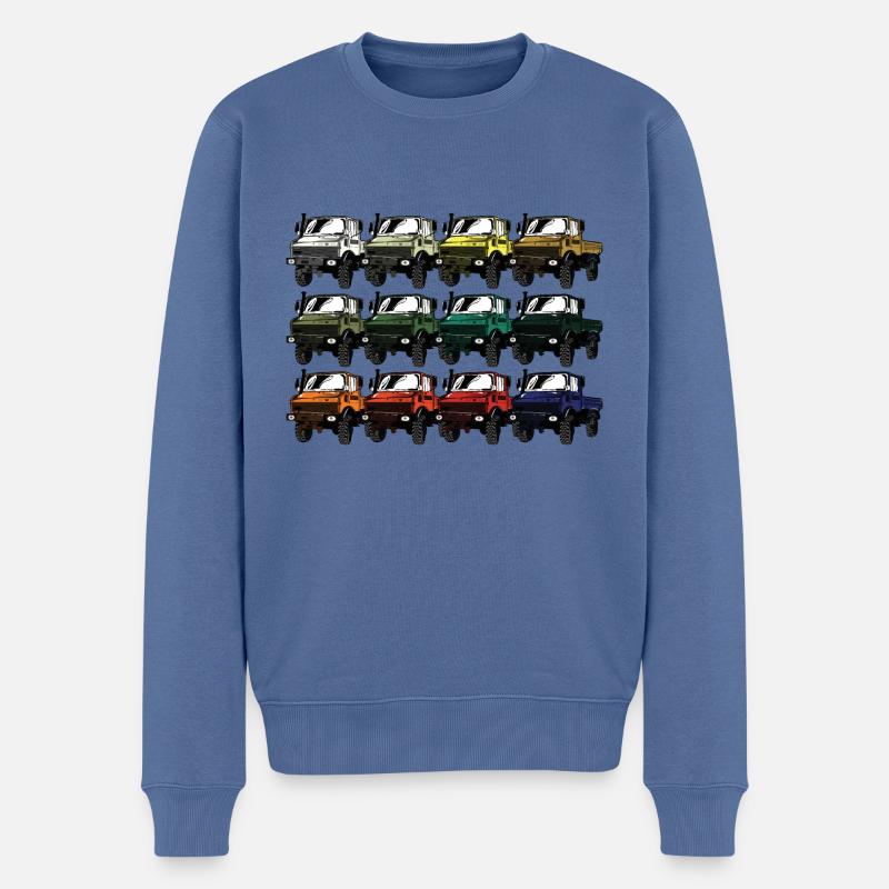 Farbpalette Unimog - Oldtimer - Regenbogen anders - Männer Premium Bio Pullover - Taubenblau