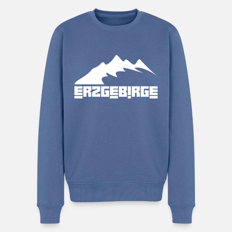 Erzgebirge Heimat Wandern - Männer Premium Bio Pullover - Taubenblau