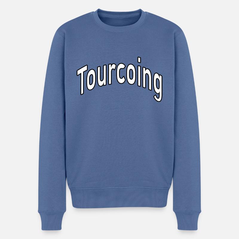 Tourcoing - Männer Premium Bio Pullover - Taubenblau