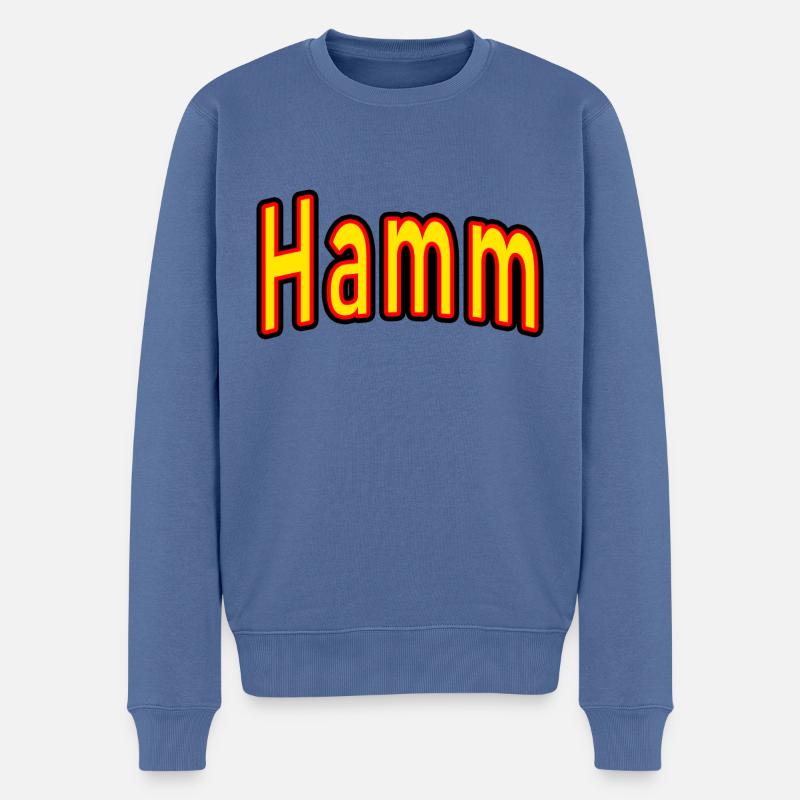 Hamm - Männer Premium Bio Pullover - Taubenblau
