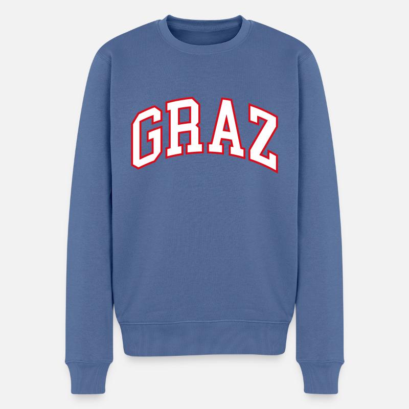 Graz - Männer Premium Bio Pullover - Taubenblau
