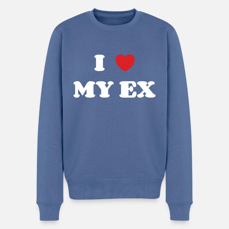 I Love My Ex - Pull Premium bio Homme - bleu pigeon