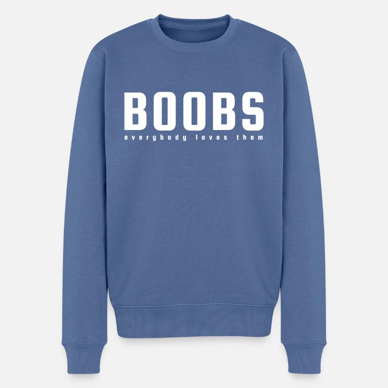 Boobs - Männer Premium Bio Pullover - Taubenblau